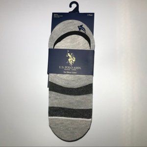 US Polo Assn men’s no show liner socks gra…